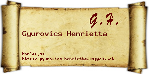 Gyurovics Henrietta névjegykártya