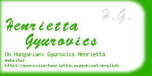 henrietta gyurovics business card